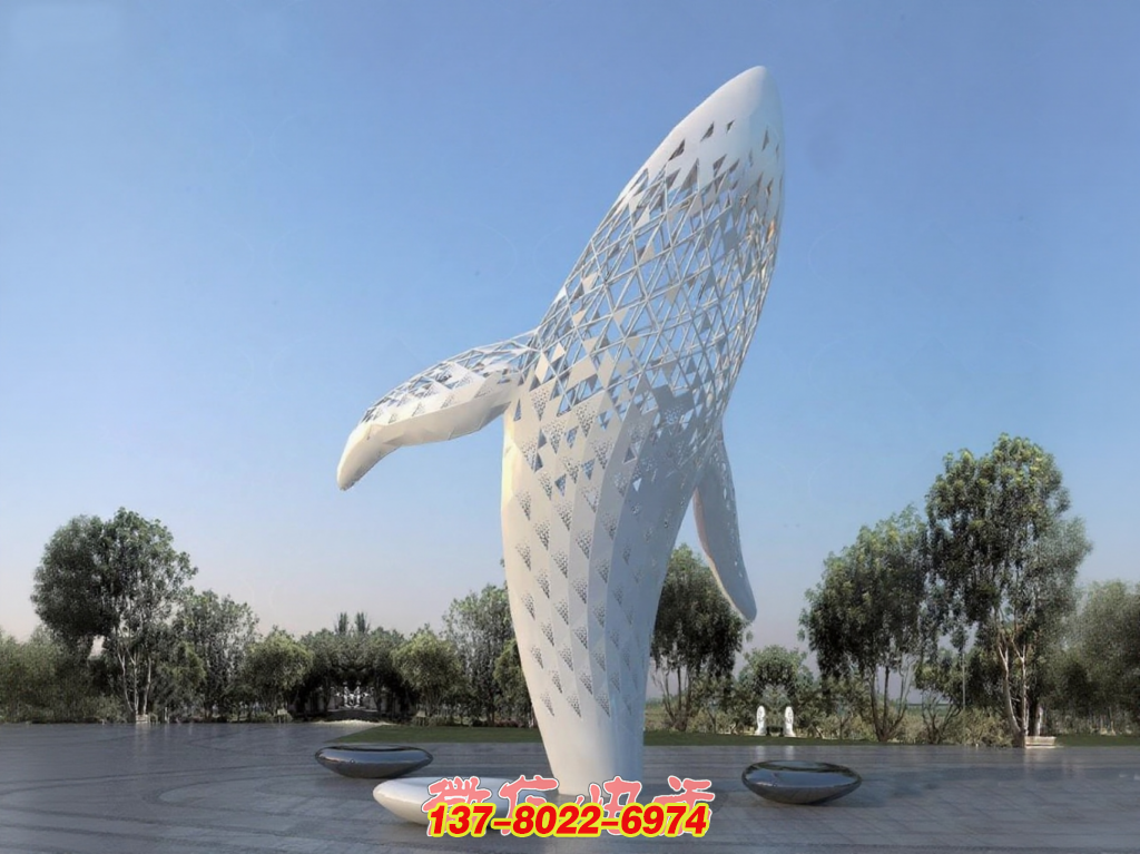 鲸梦云帆：户外不锈钢景观雕塑的苍穹之舞
