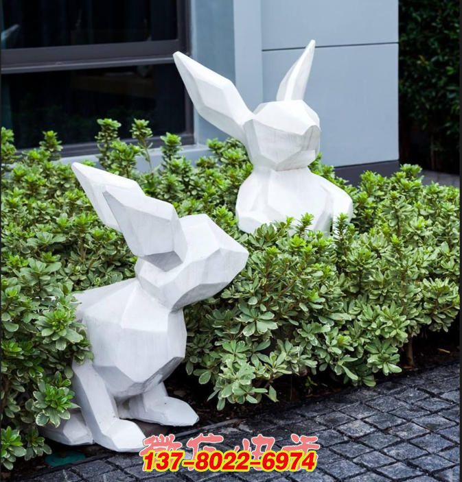 几何兔影 —— 不锈钢动物雕塑的景观意趣营造