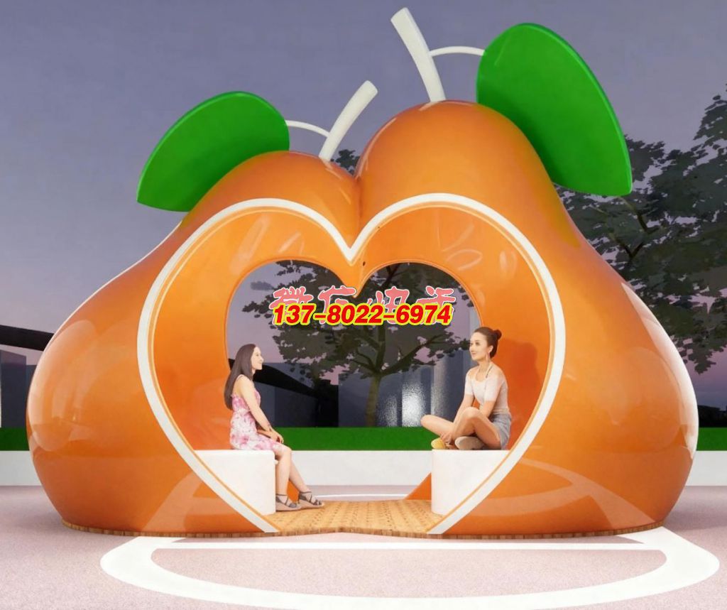“梨” 心相伴 —— 创意玻璃钢水果景观雕塑