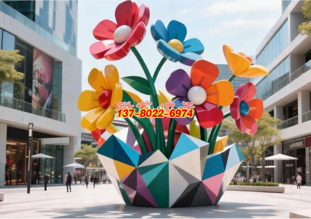 《绽城・绮梦花簇》：都市园林里的不锈钢景观，盛绽彩色花束织就鲜活日常